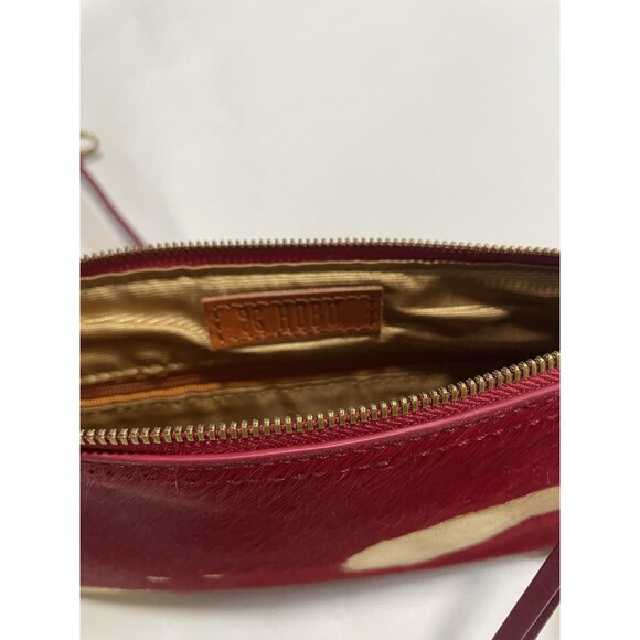 DARCY by Hobo Bags Crossbody Calf Hair  3-in-1  Shoulder Bag Wristlet Red Gold - Picture 7 of 7